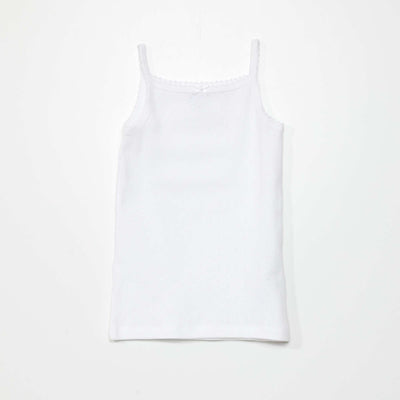 Pack of 3 pointelle knit vest tops FLOWERS