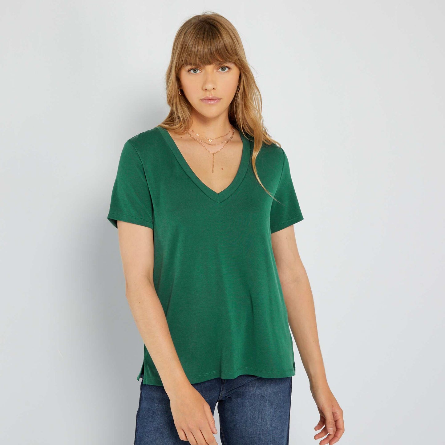 Soft fabric short-sleeved T-shirt Green