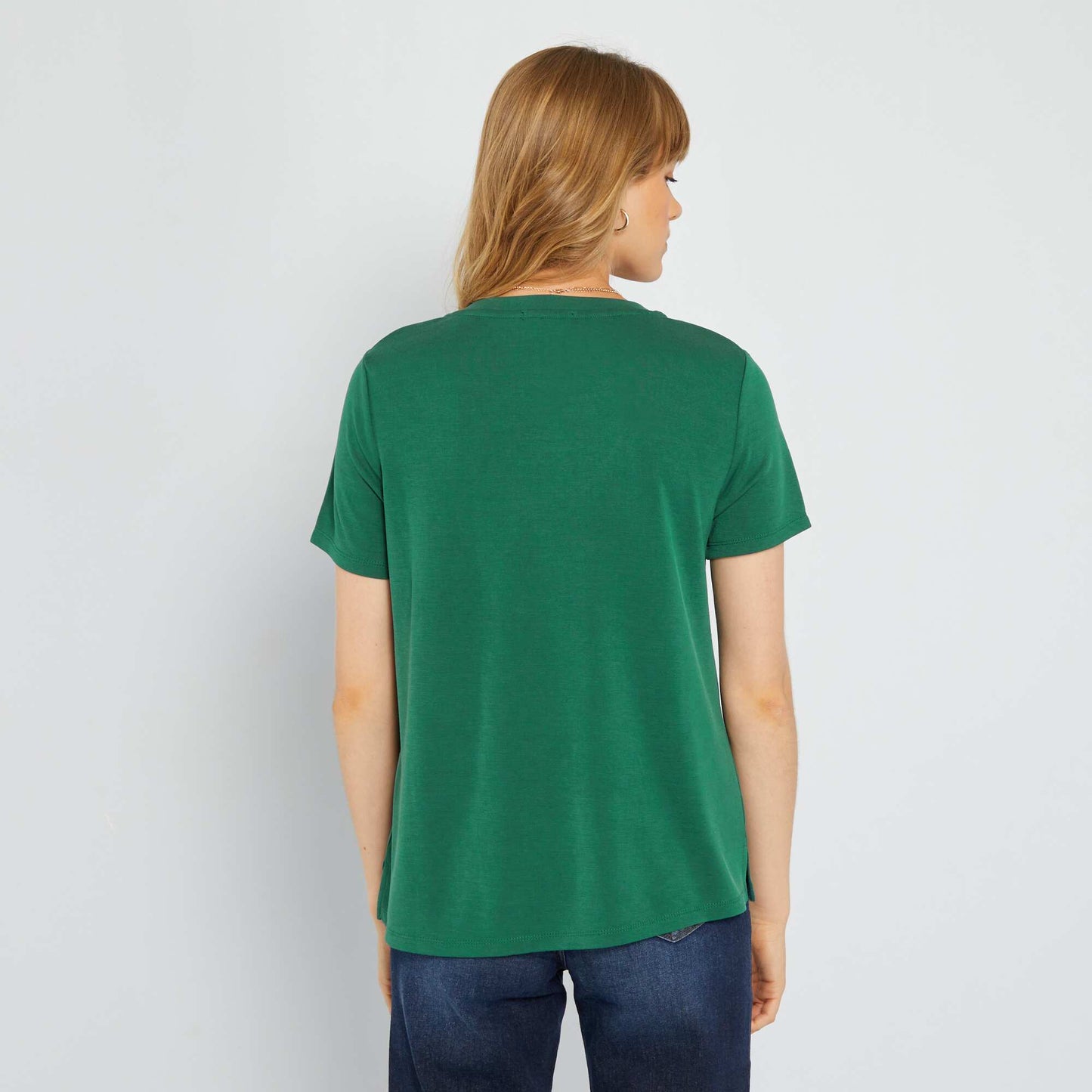 Soft fabric short-sleeved T-shirt Green