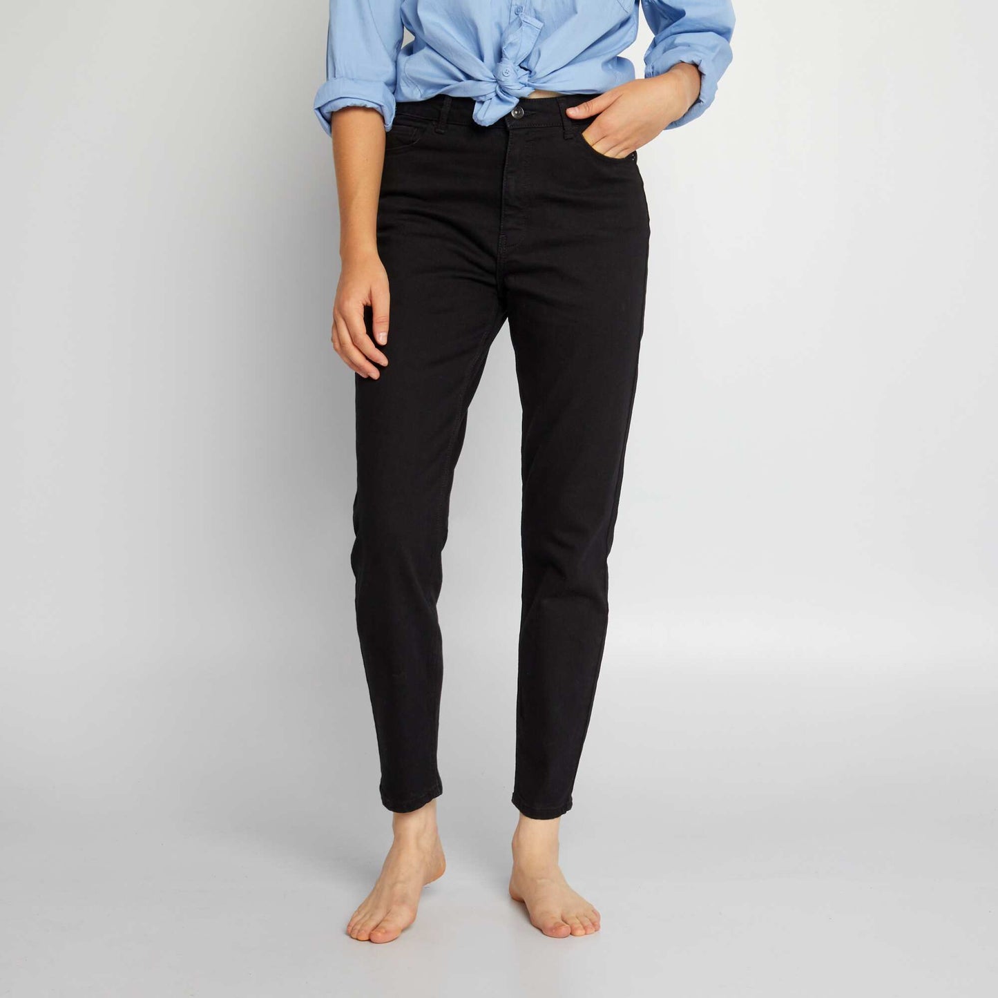 Slim-fit denim trousers - 30L BLACK_DENI