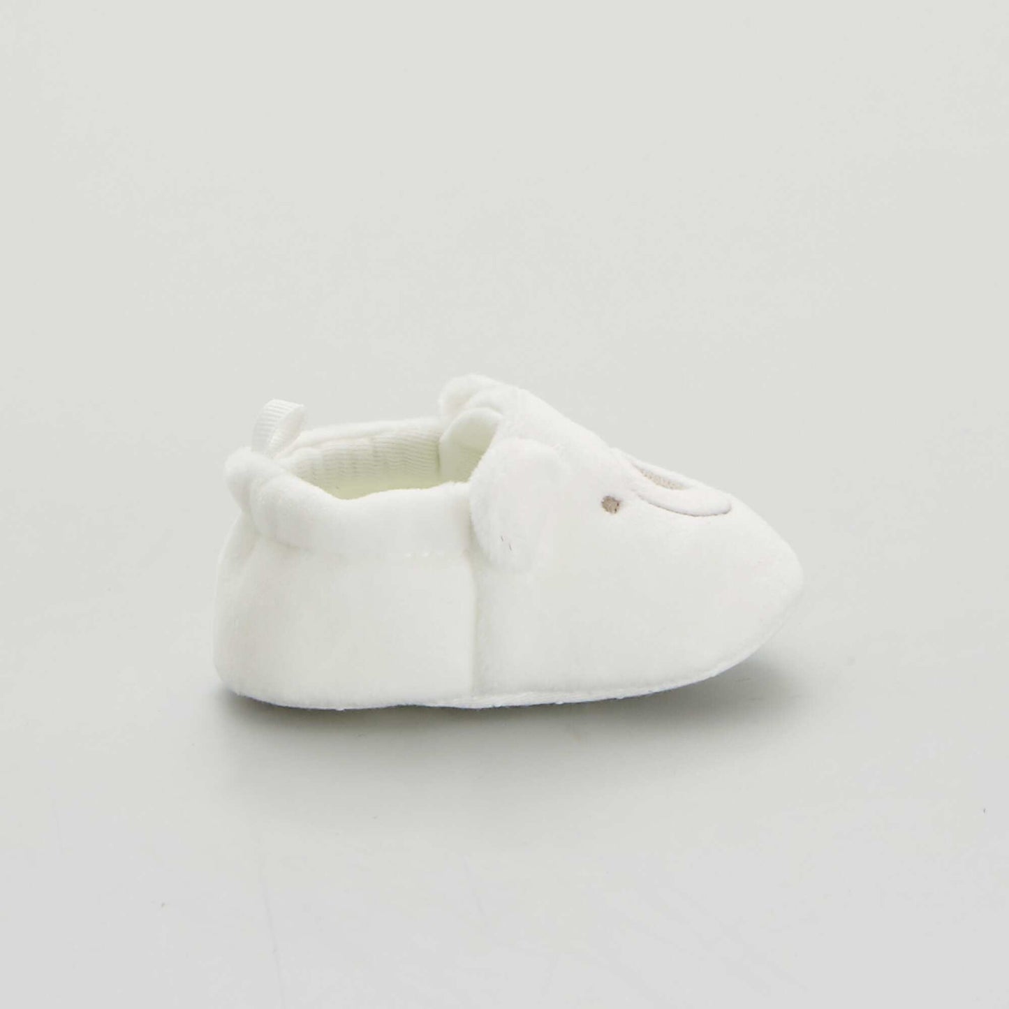 Velour baby slippers White
