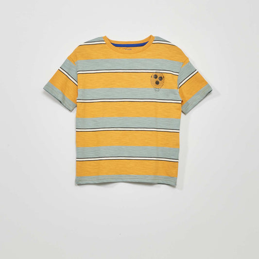 Short-sleeved striped T-shirt YELLOW