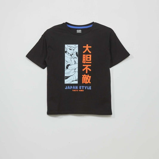 Japan print T-shirt BLACK