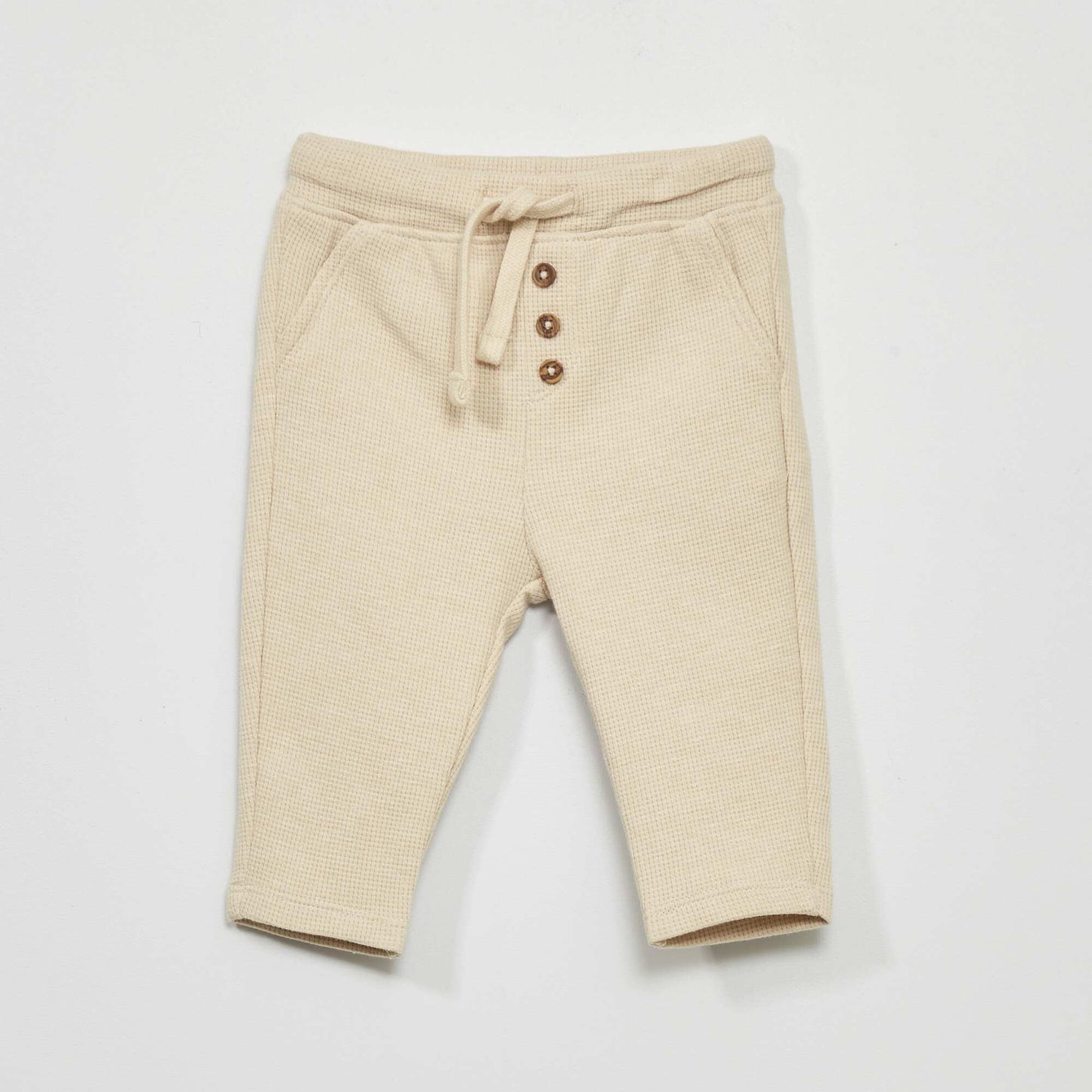 Waffle-knit joggers L_BEIGE