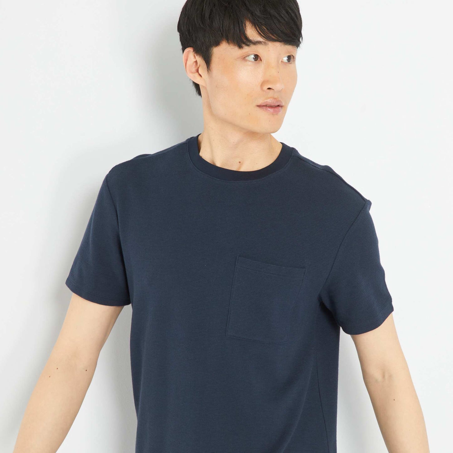 Striped jacquard T-shirt BLUE