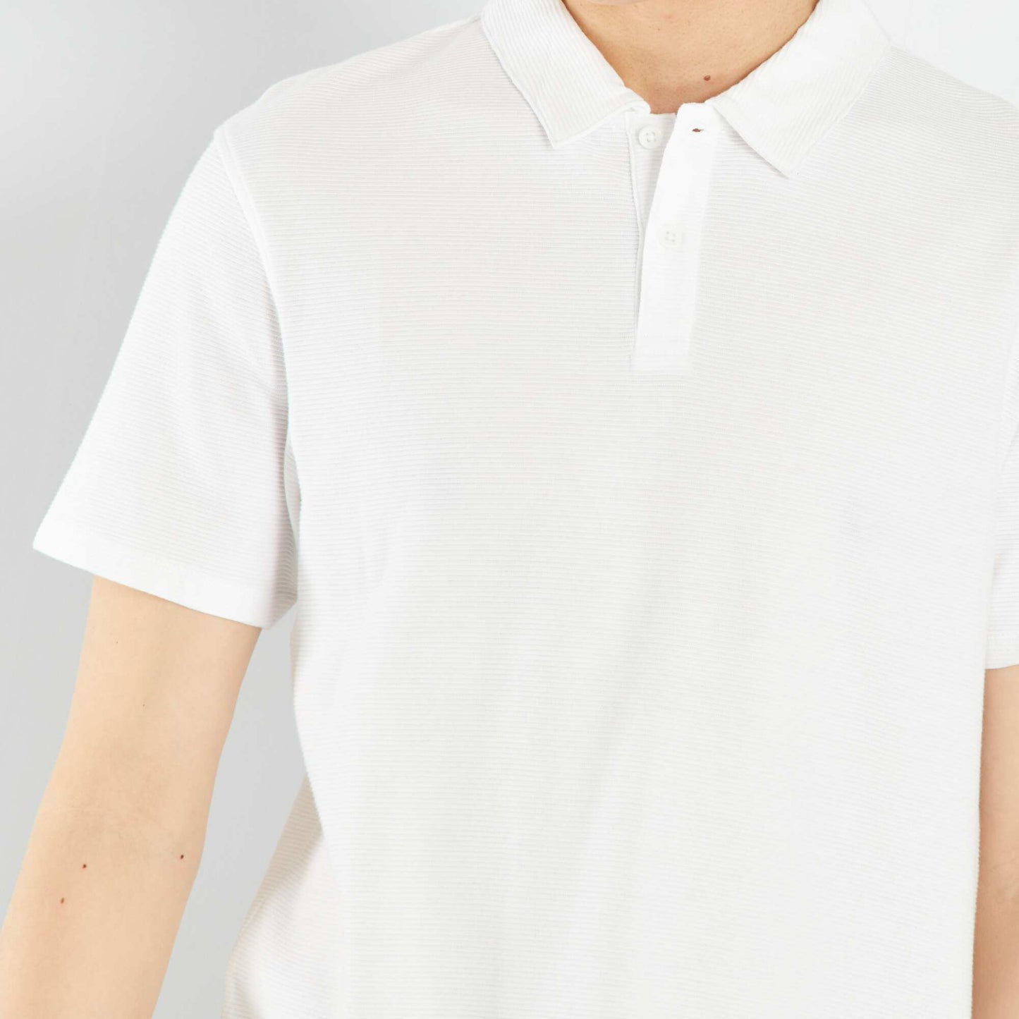 Plain jacquard polo shirt White