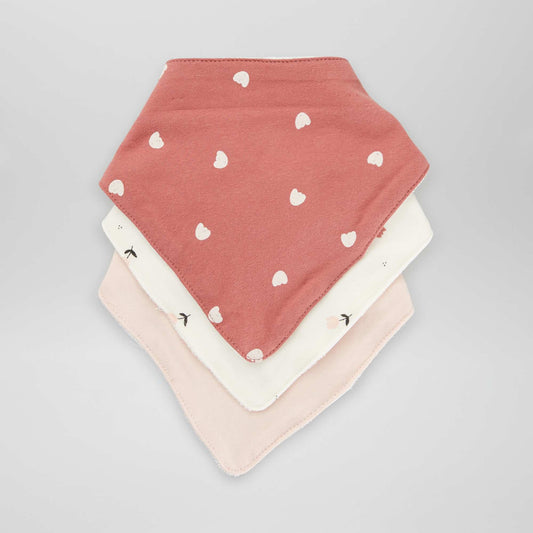 Pack of 3 triangle bibs PINK
