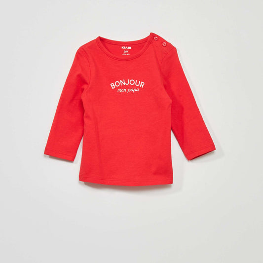 Long-sleeved T-shirt with print RED