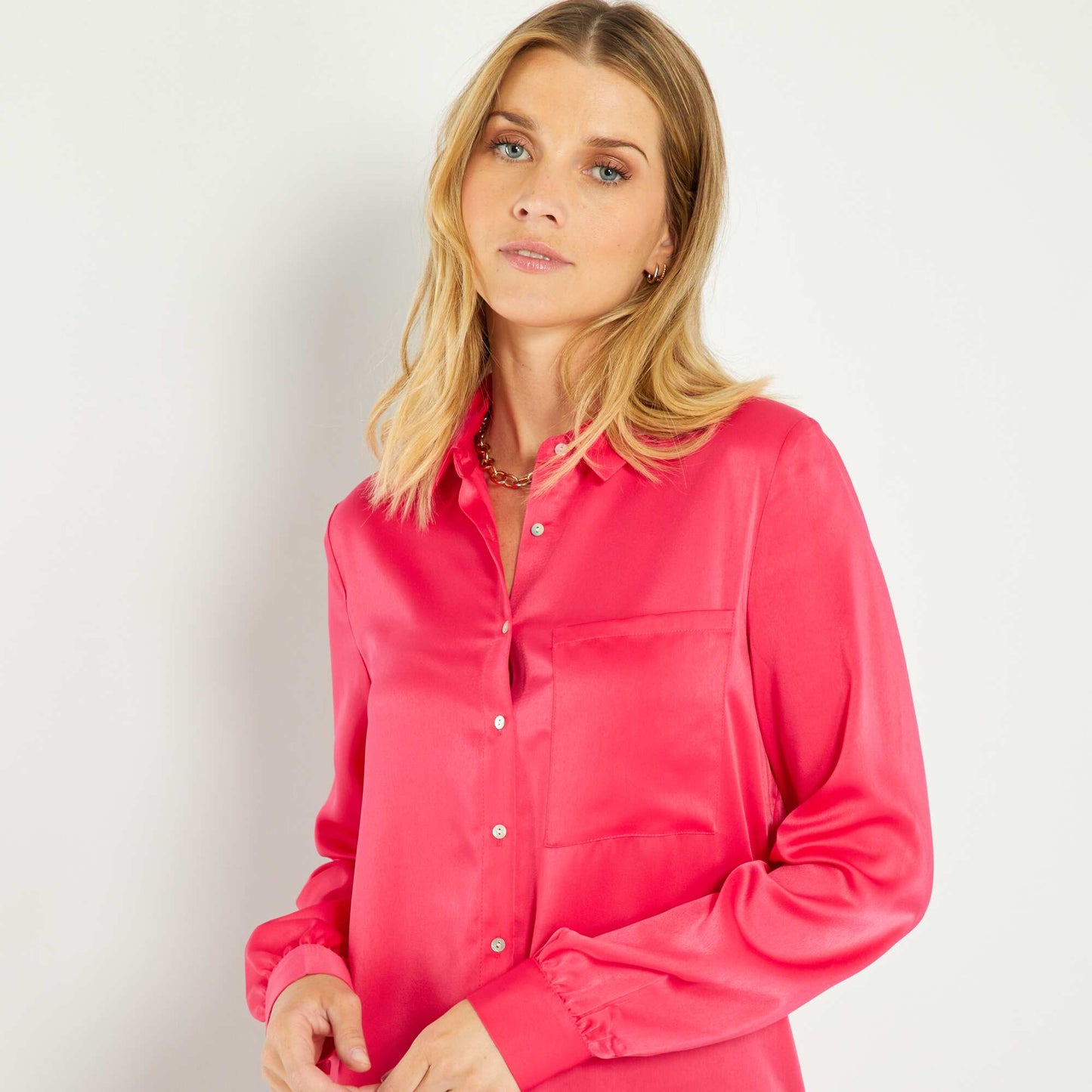 Satin-feel blouse PINK