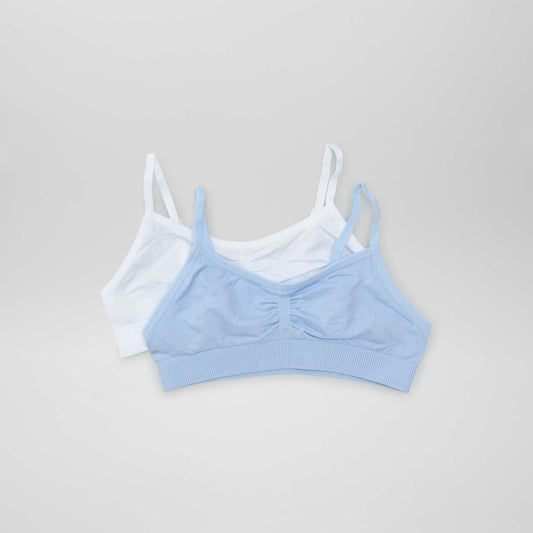 Pack of 2 jersey bralettes BLUE