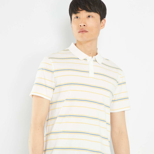 Piqué knit polo shirt White