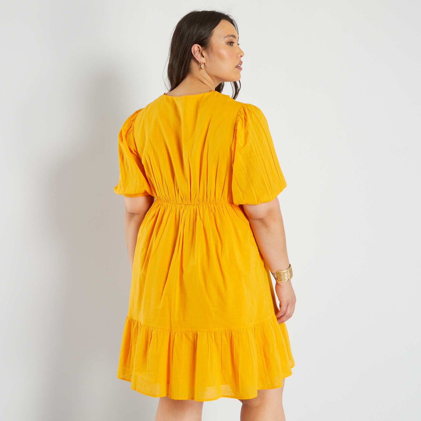 Dress with ruffled hem SAF YELLOW