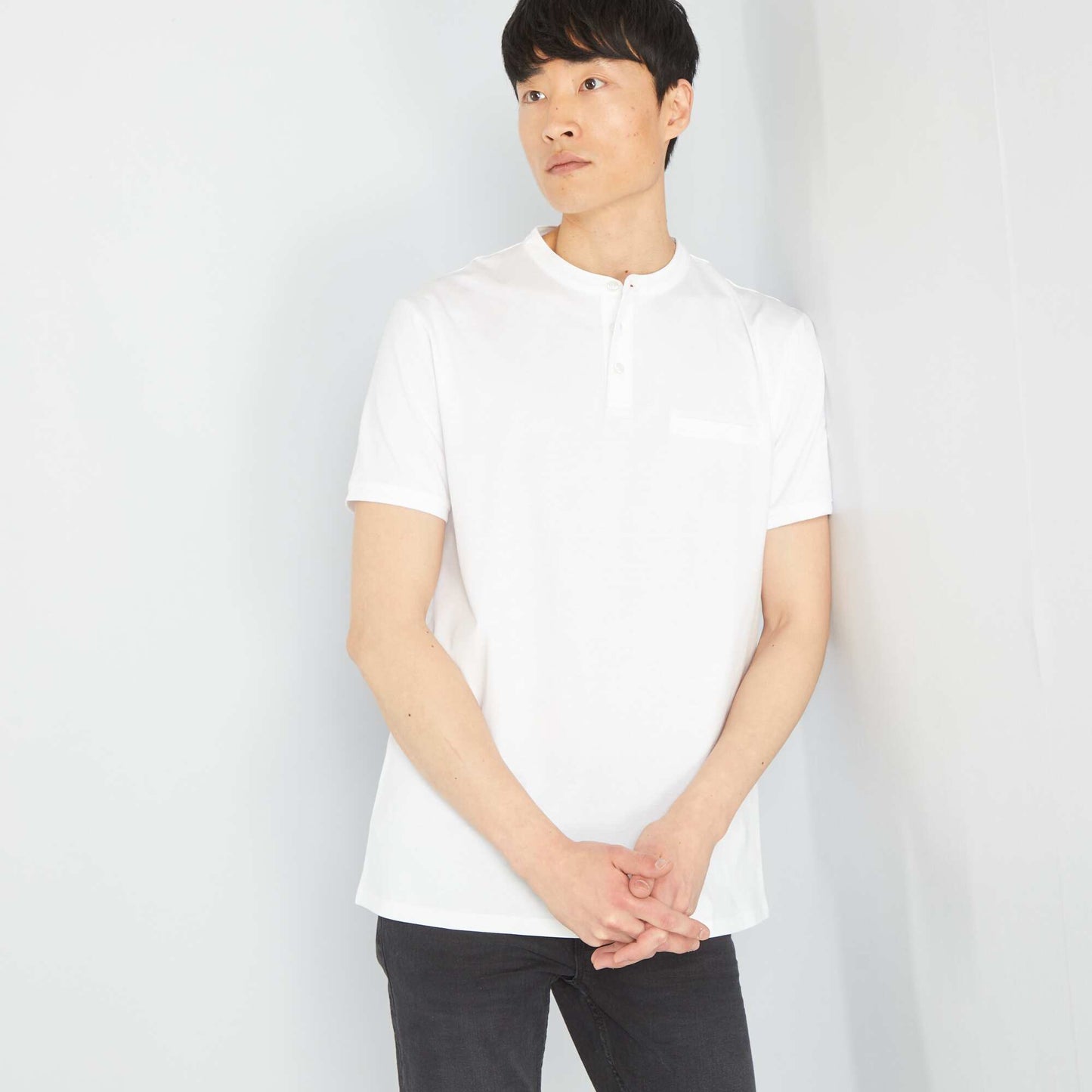 Short-sleeved polo shirt White