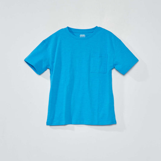 Jersey T-shirt with pocket blue