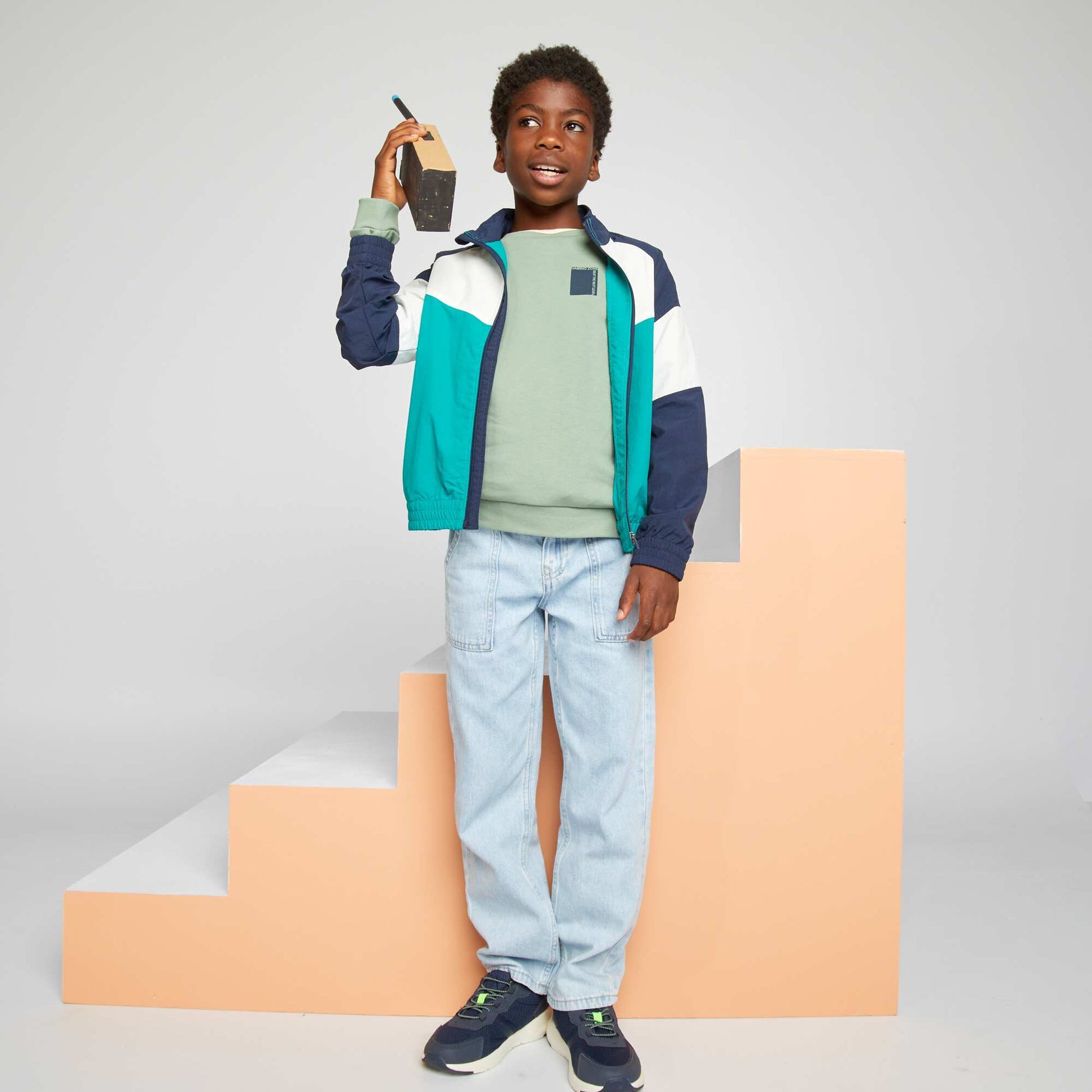 Colour block windcheater GREEN