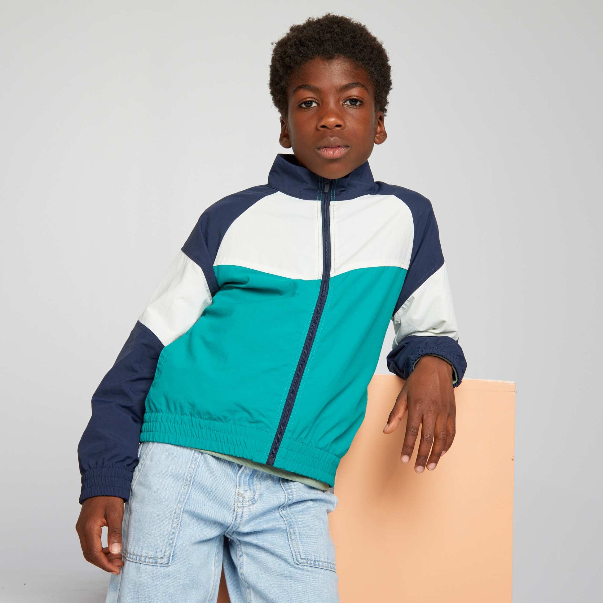 Colour block windcheater GREEN
