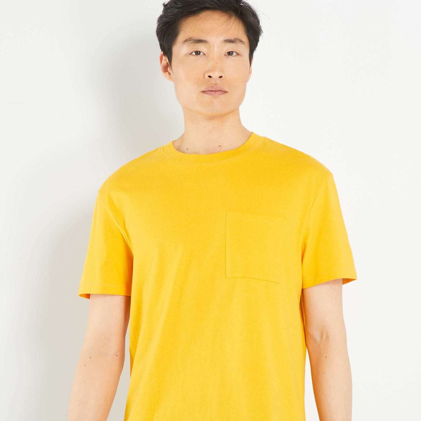 Loose-fit jersey T-shirt with pocket YELLOW