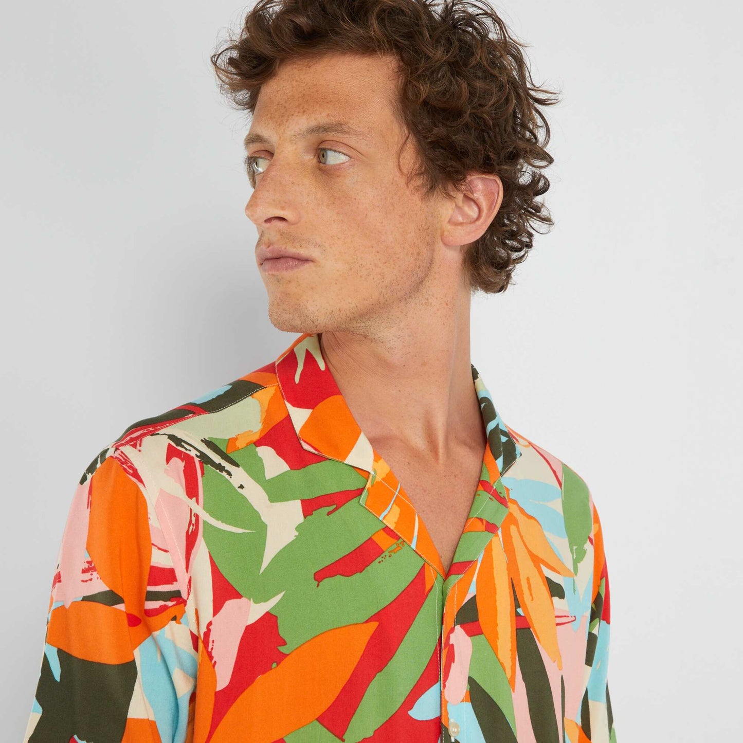 Light and flowing patterned shirt ORANGE