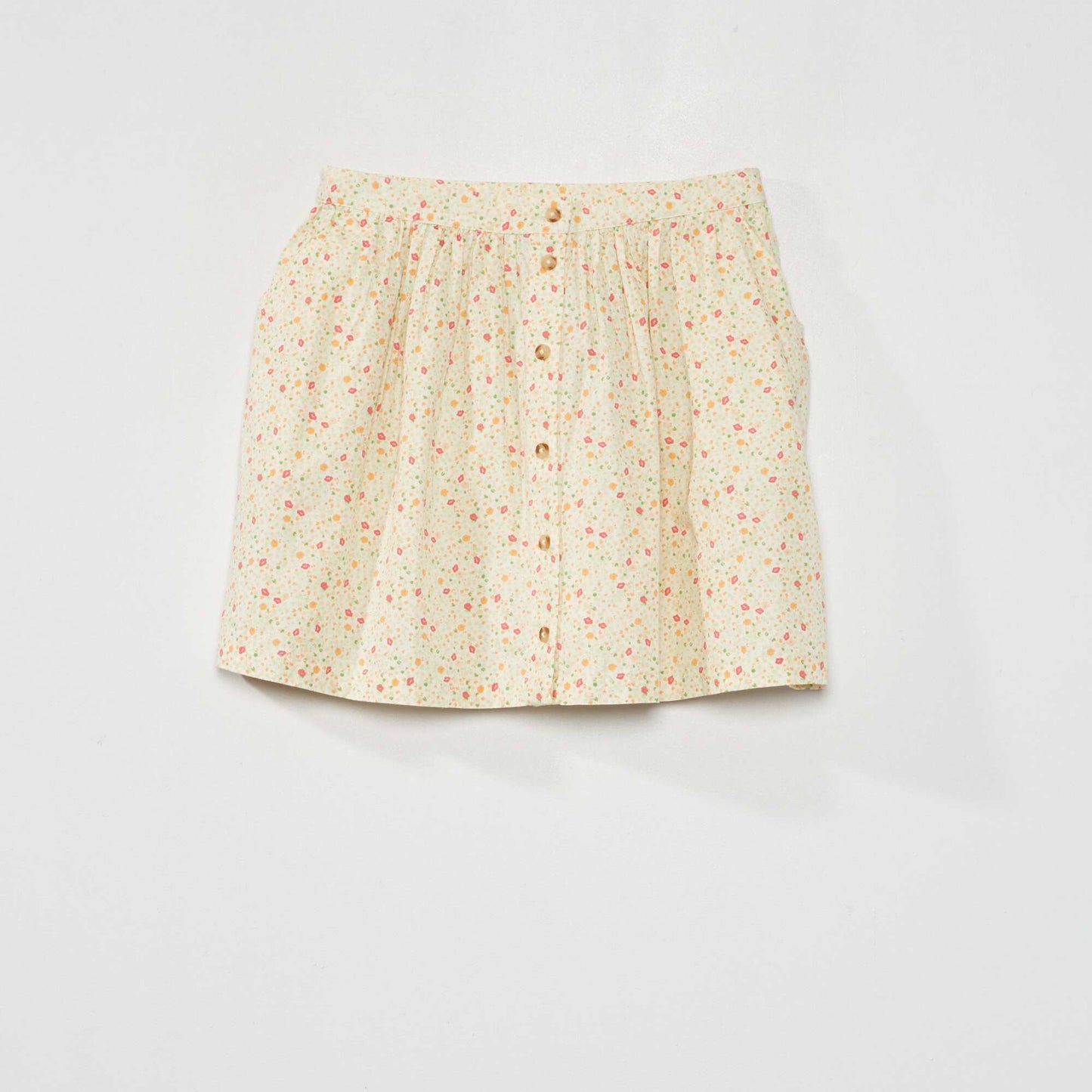 Short buttoned skirt WHITE