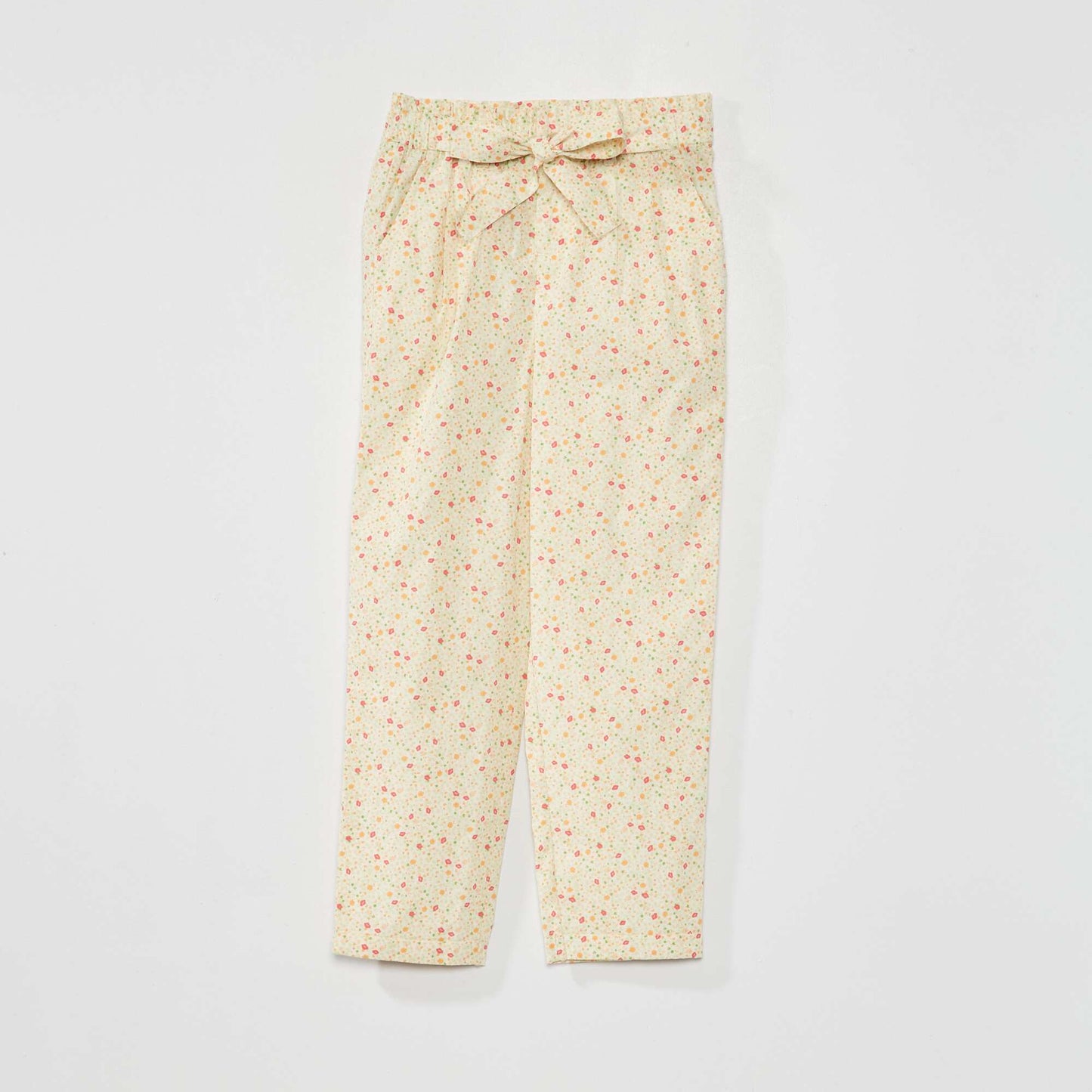 Straight printed trousers with belt EGG_LIBERTY