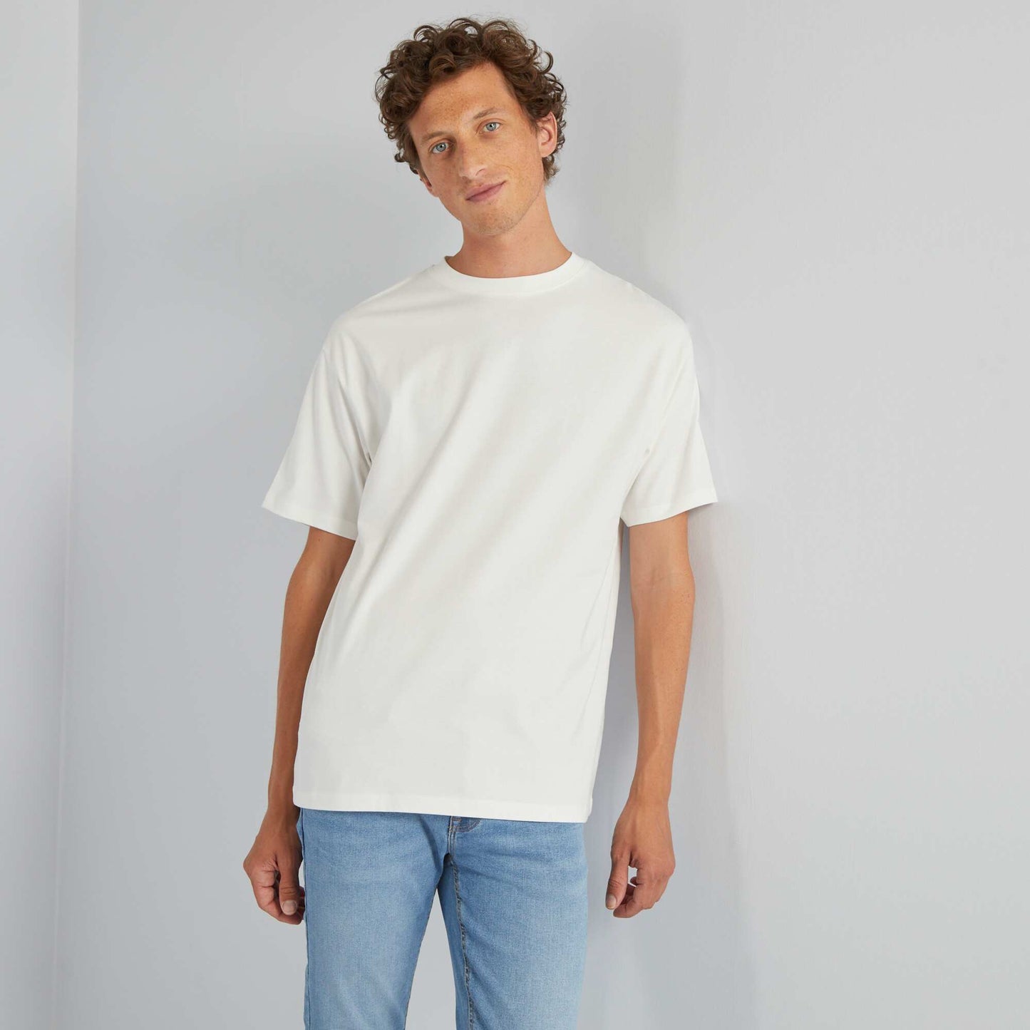 Plain jersey T-shirt White