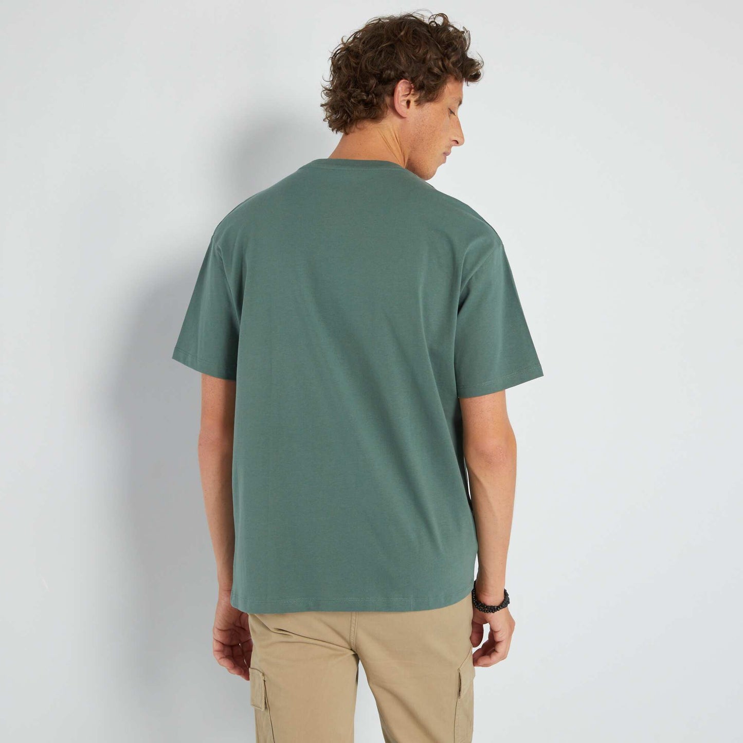 Plain jersey T-shirt grey green