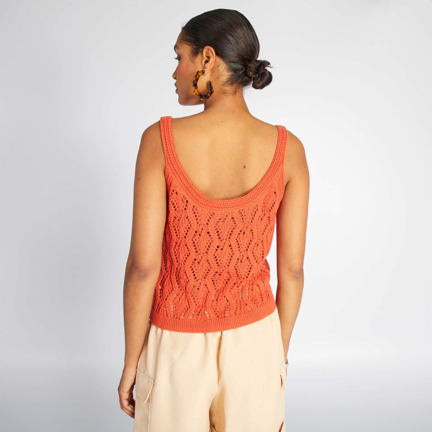 Crochet vest top orange