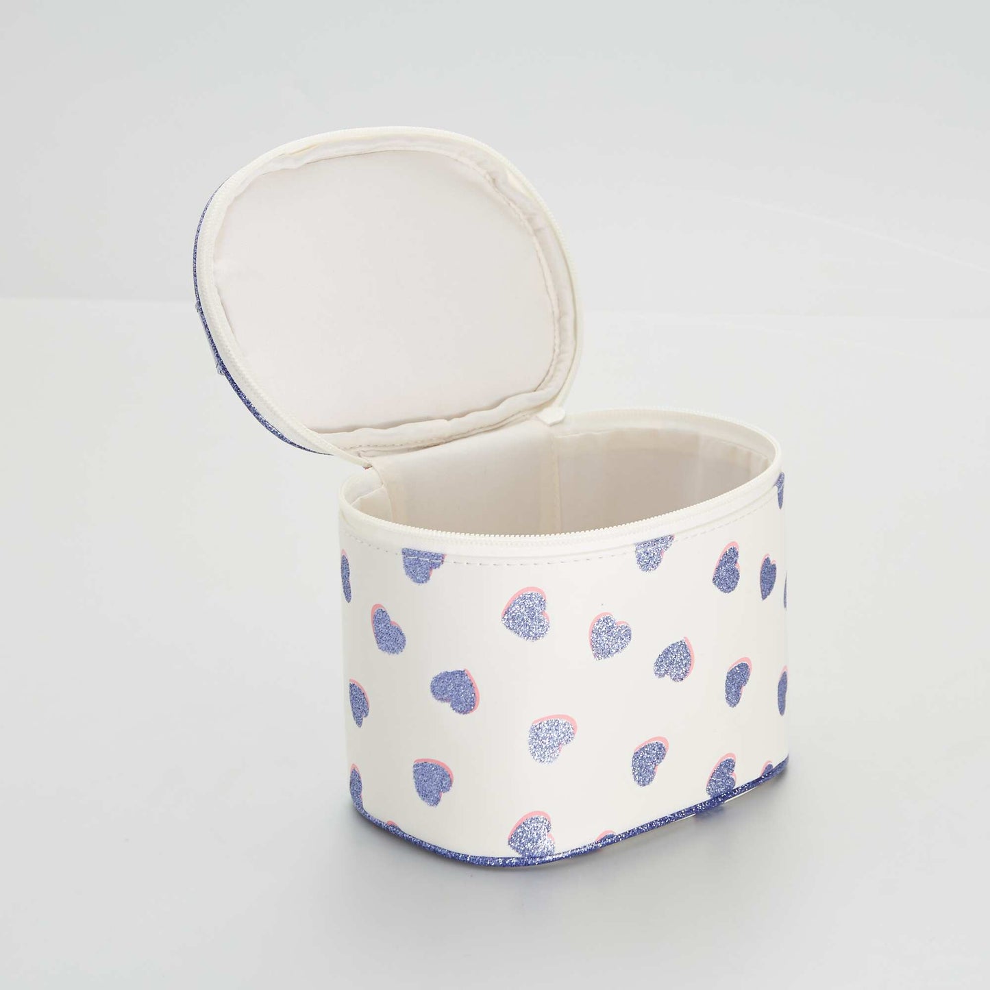 Polka dot vanity case with handle PINK