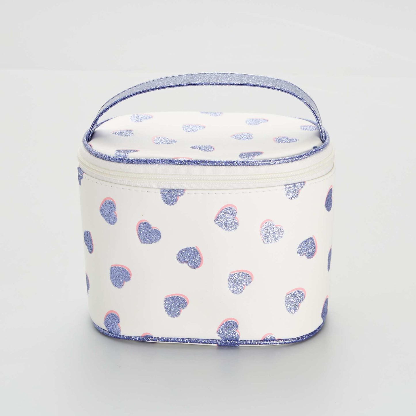 Polka dot vanity case with handle PINK