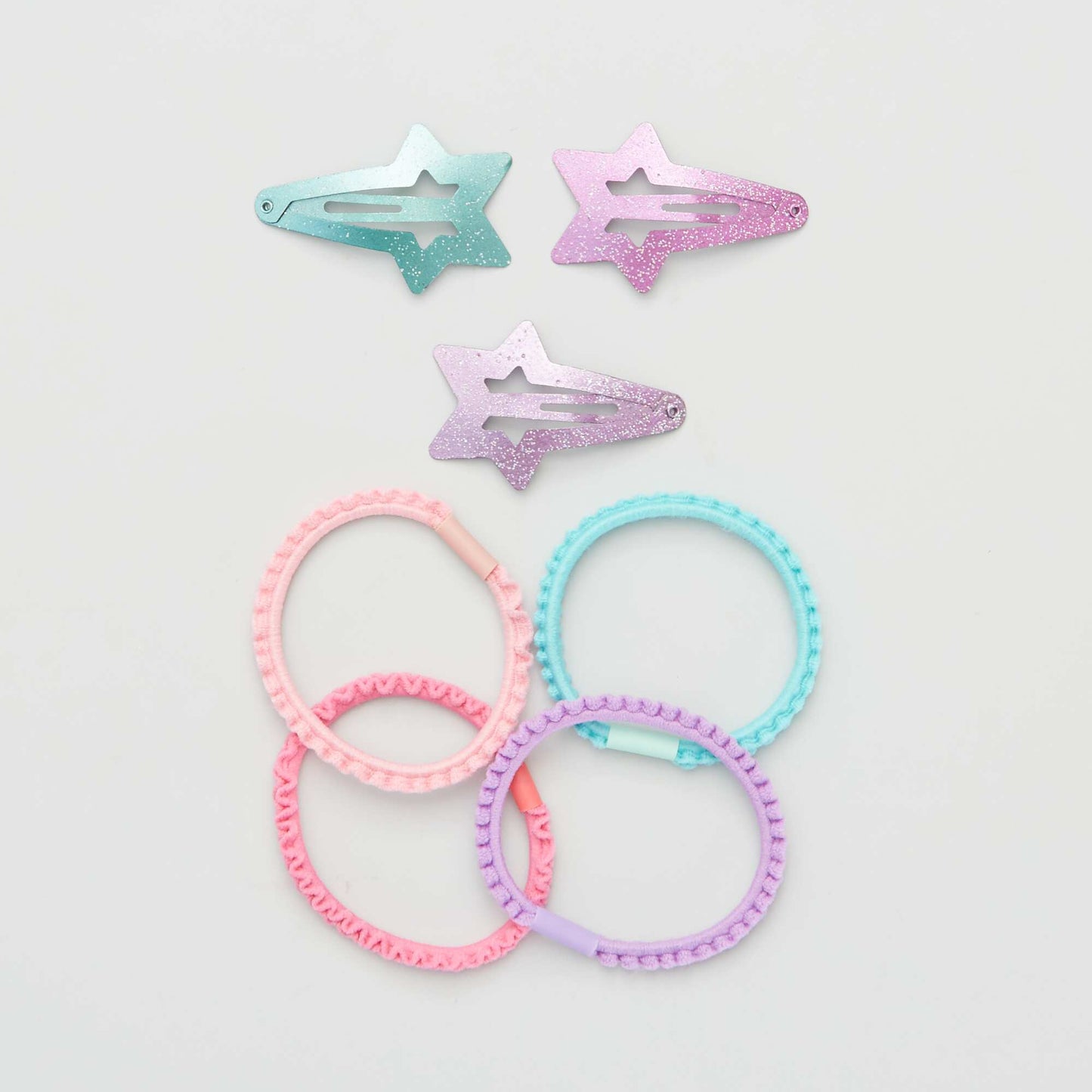 Pack of 4 cute hairbands + 3 hair clips PINK