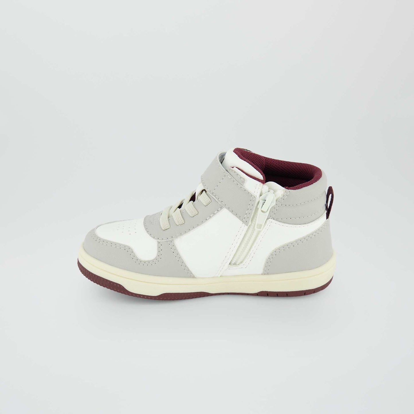 Three-tone high-top trainers RED