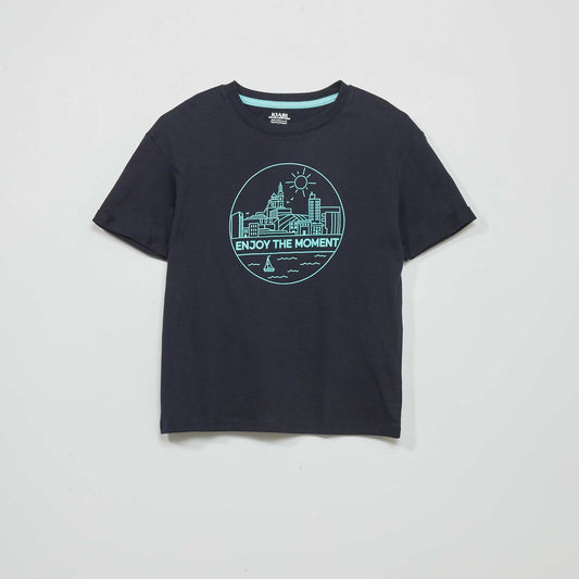 T-shirt with 3D design BLUE