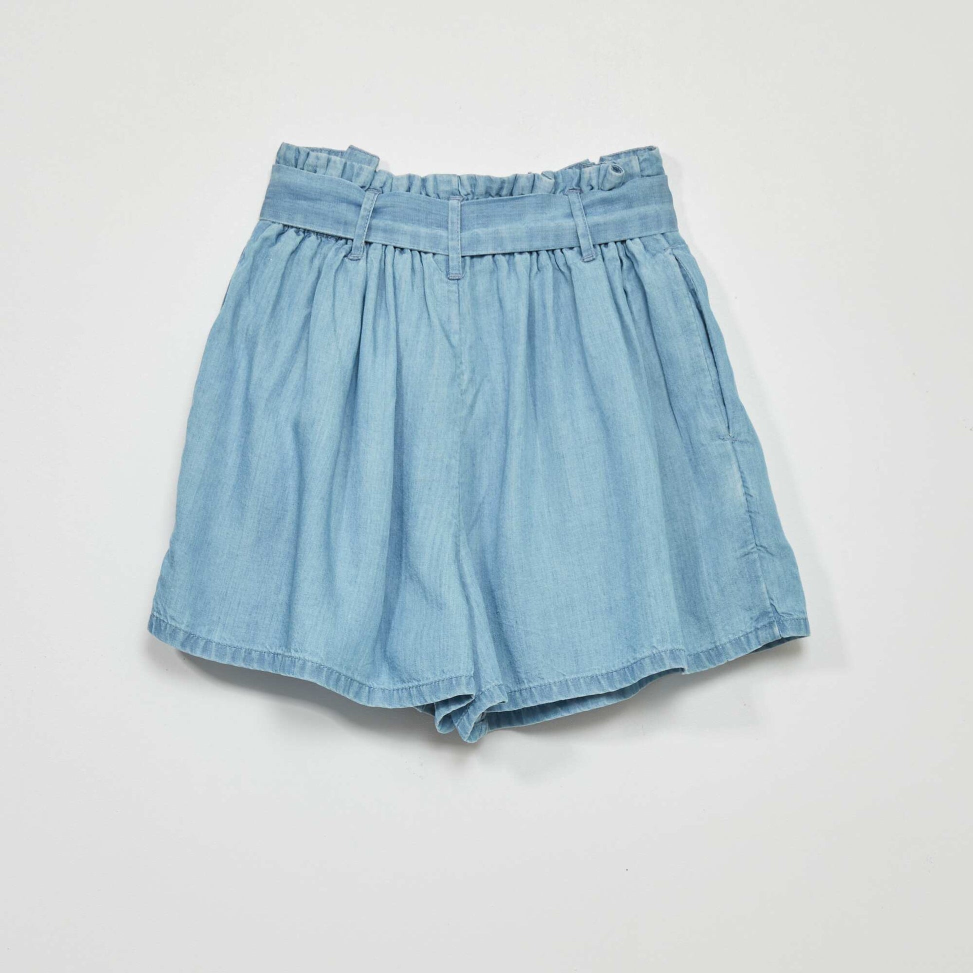 Paperbag-style shorts Blue