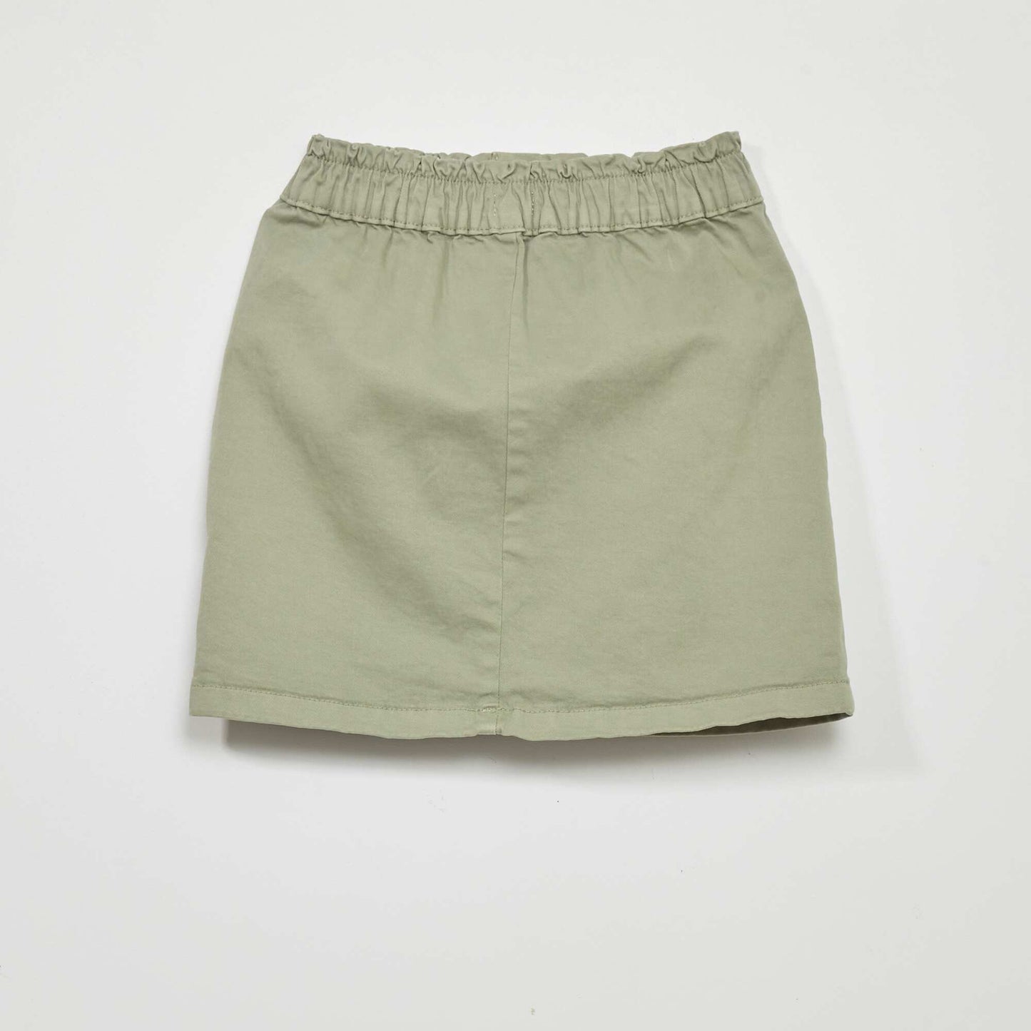 Paperbag denim skirt grey green