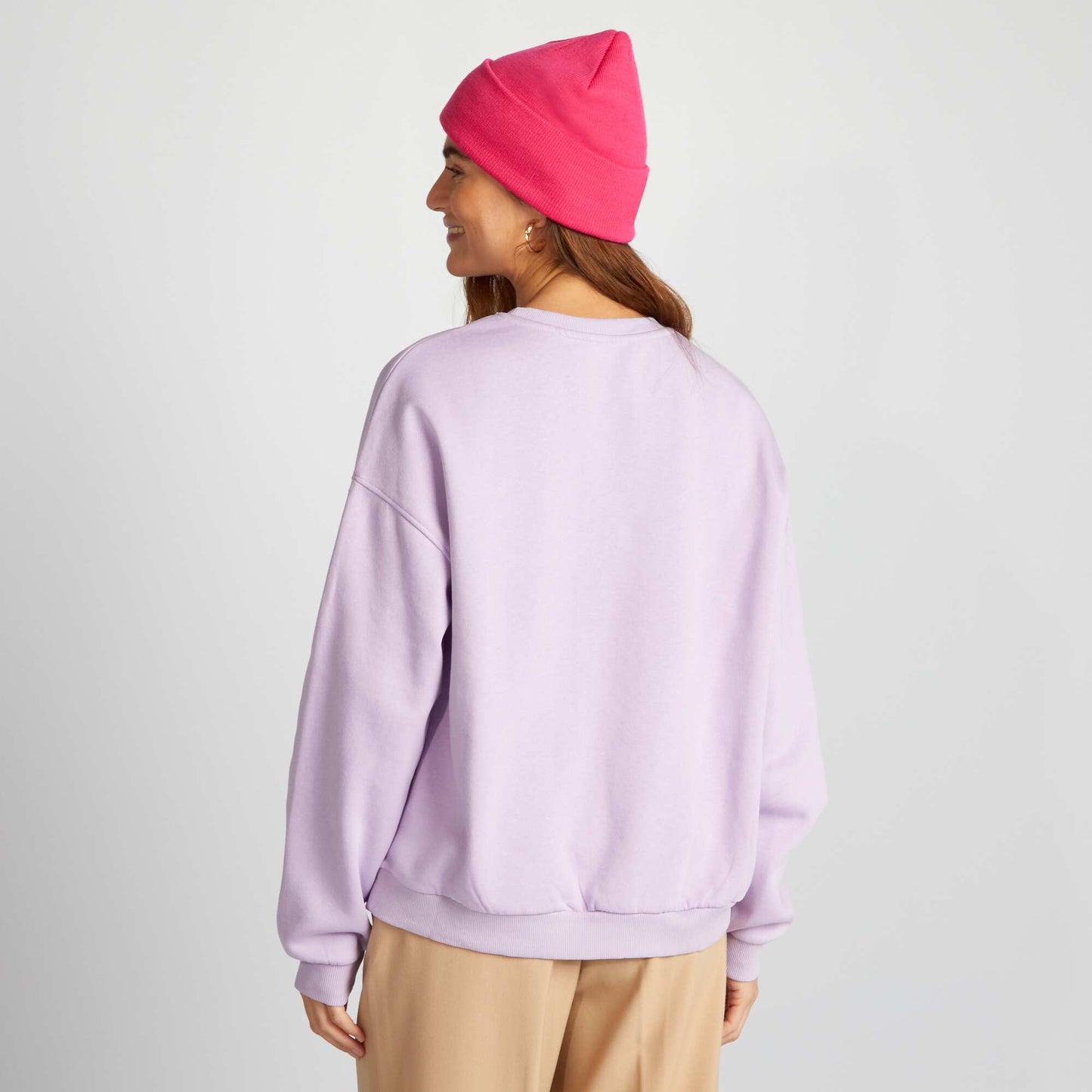 Printed sweatshirt fabric sweater PURPLE