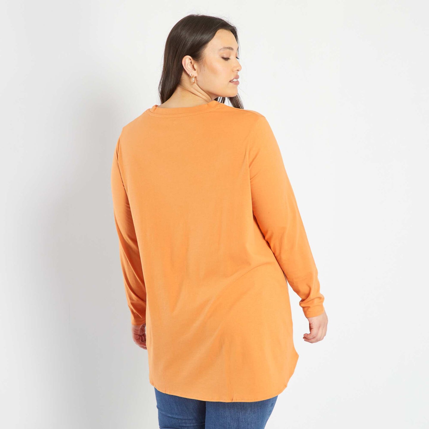 Long T-shirt with long sleeves ORANGE