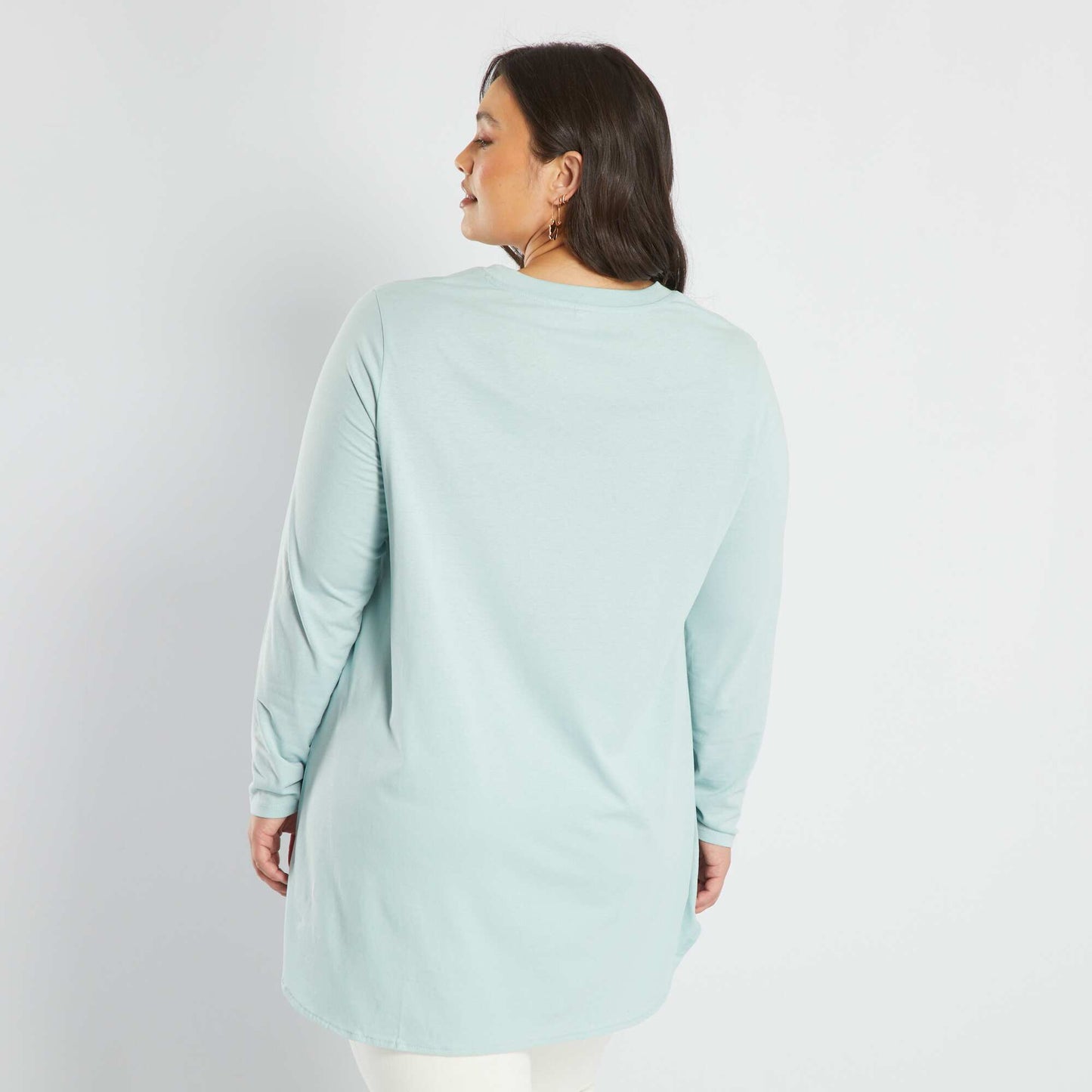 Long T-shirt with long sleeves BLUE