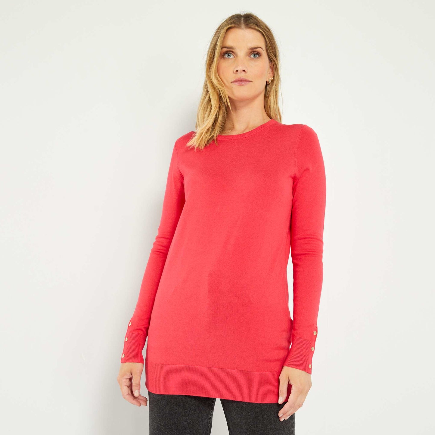 Soft fine-knit sweater PINK