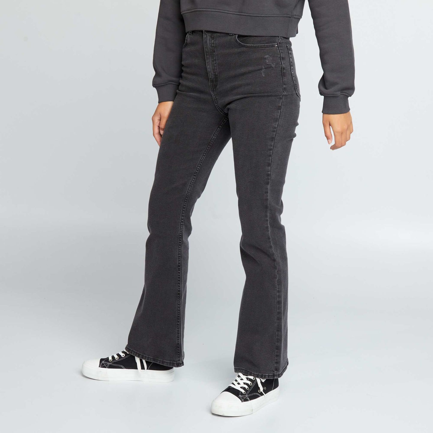 Flared jeans - 5 pockets BLACK_DENI