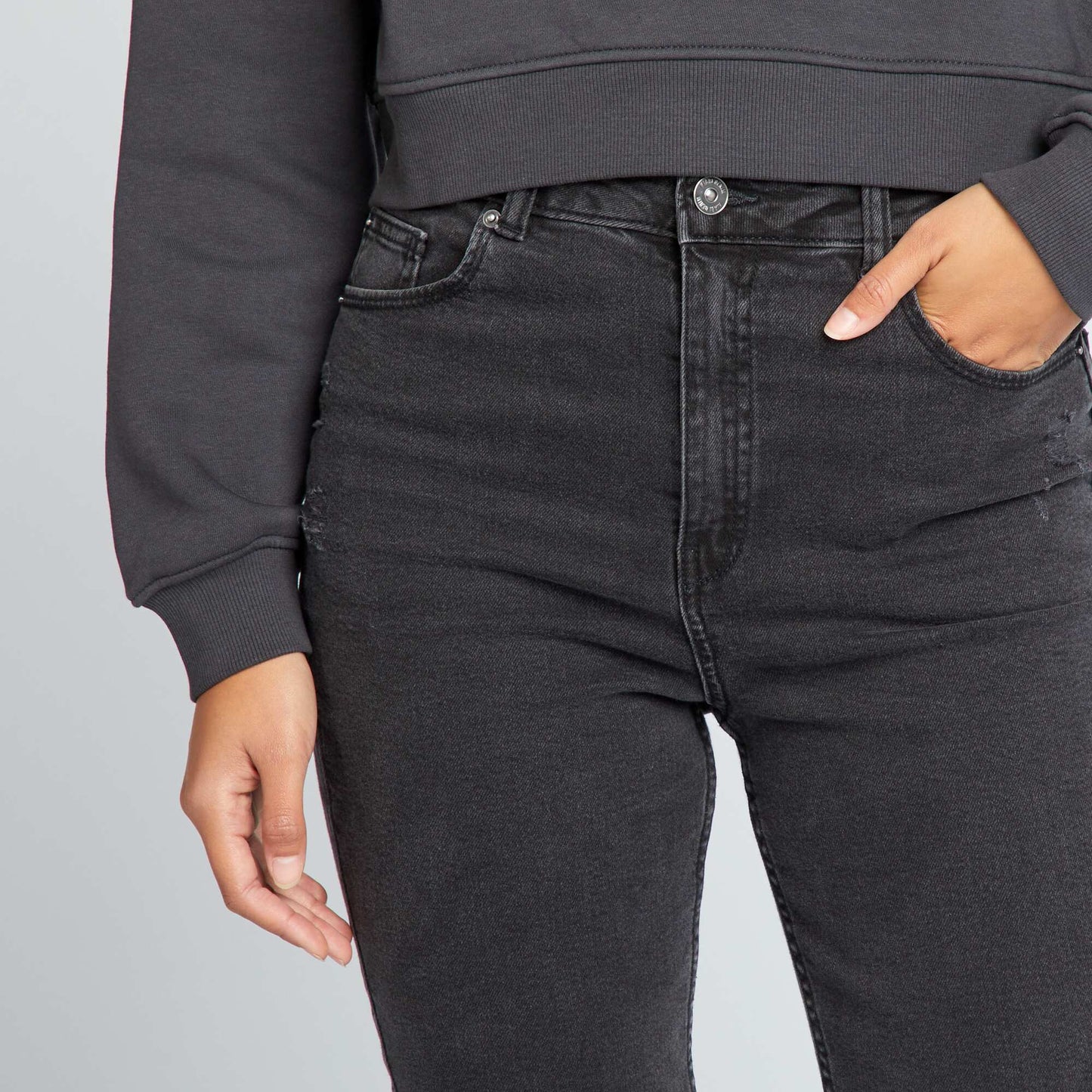 Flared jeans - 5 pockets BLACK_DENI