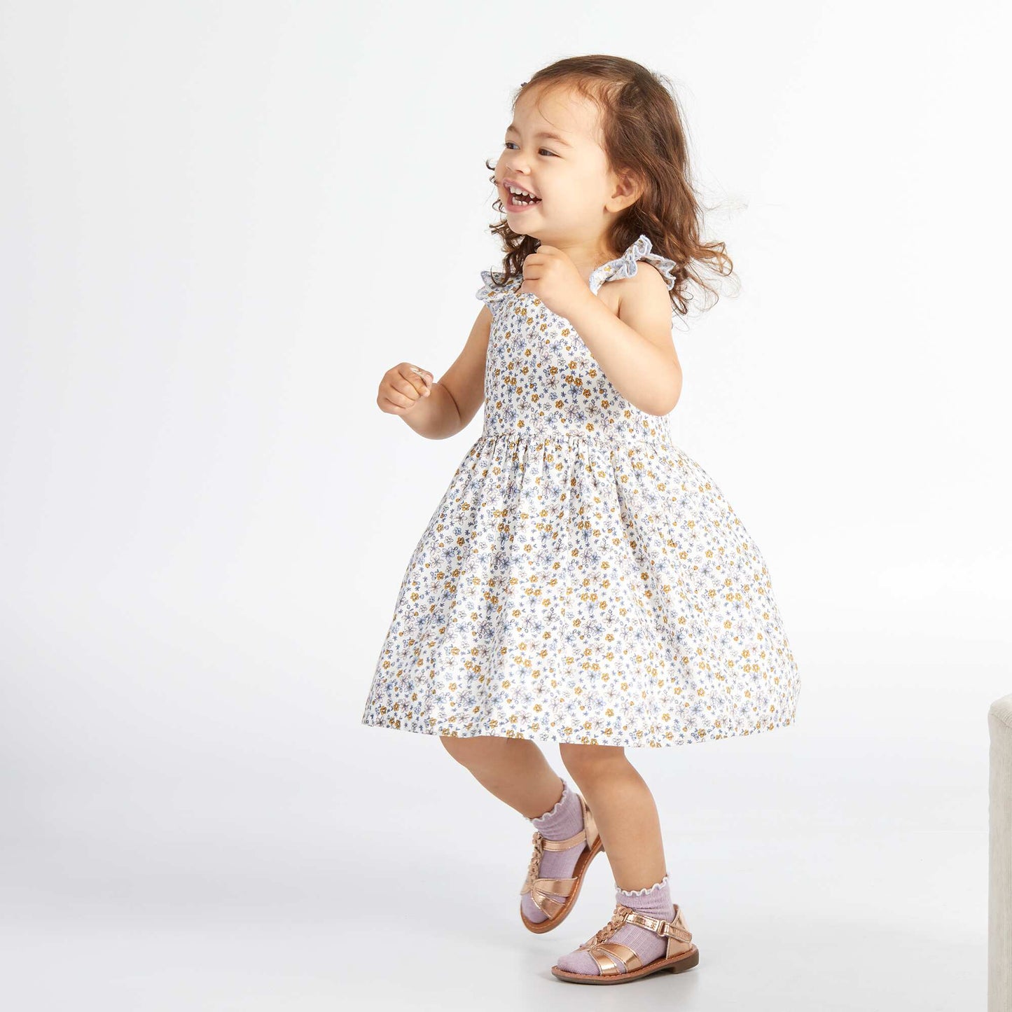 Liberty print dress + bloomers set WHITE