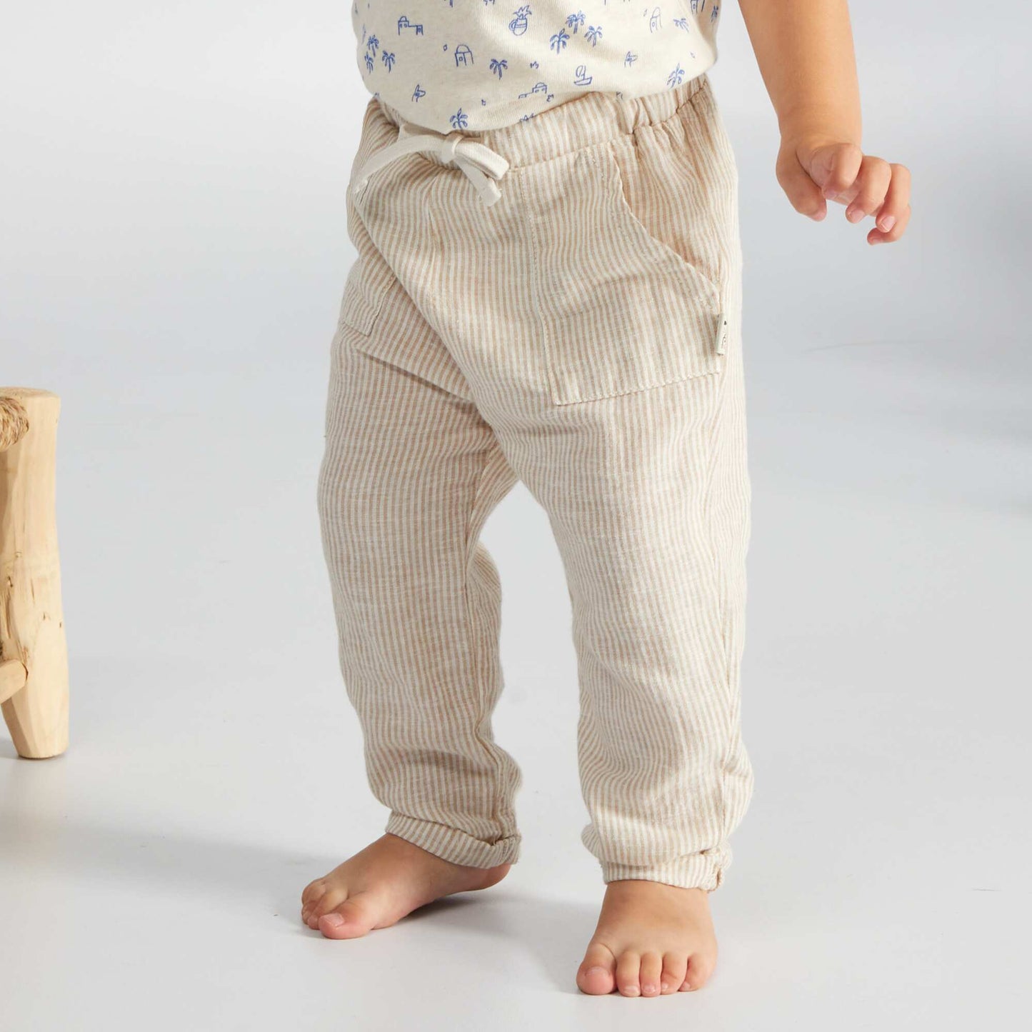 Linen and cotton trousers WHITE