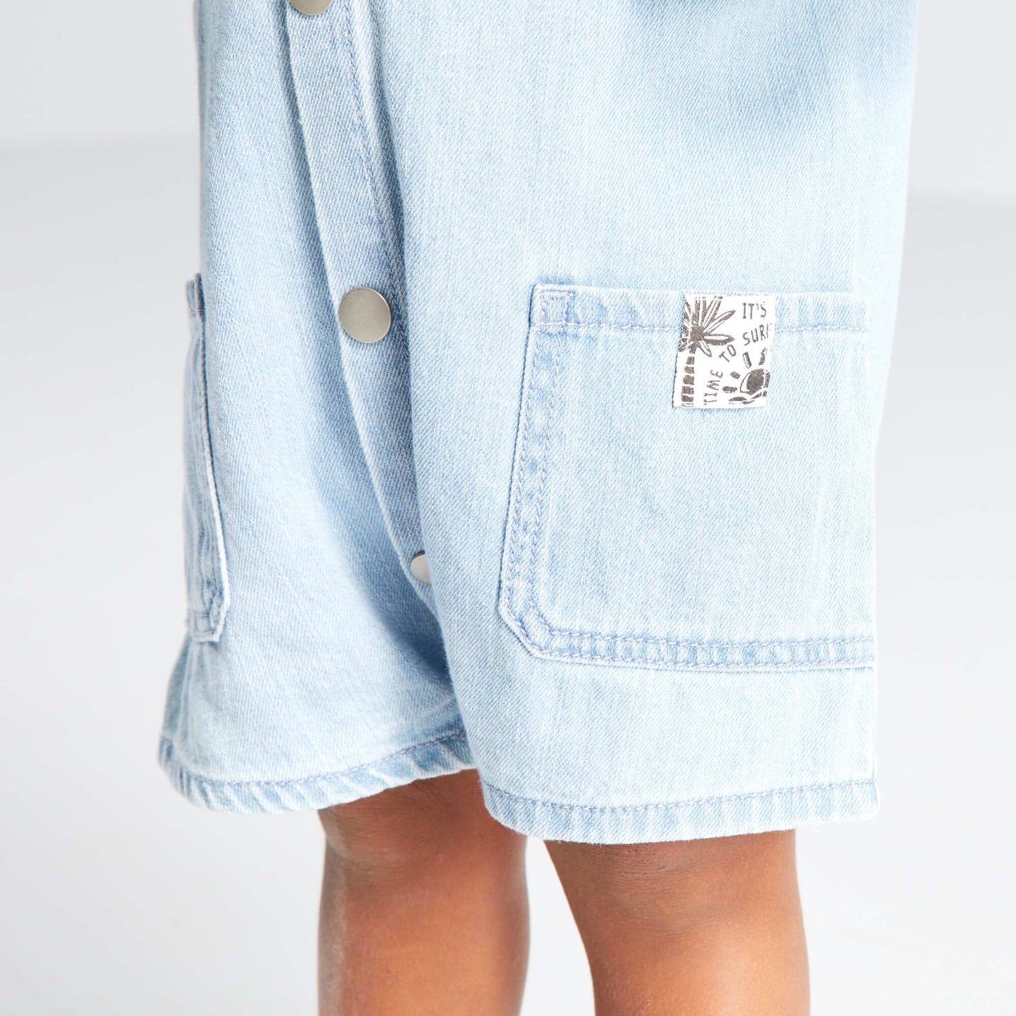 Denim-style romper BLUE