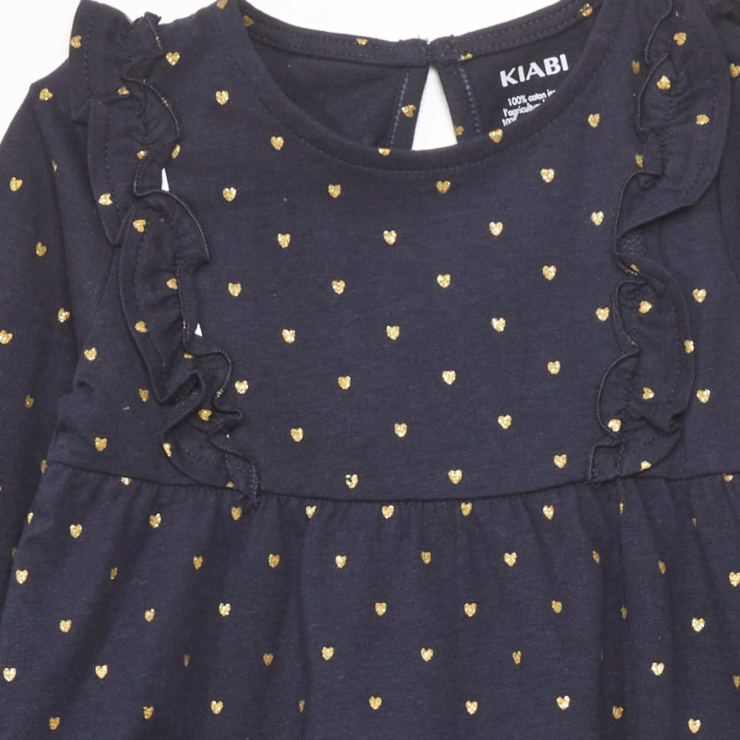 A-line dress with heart pattern NAVY HEART