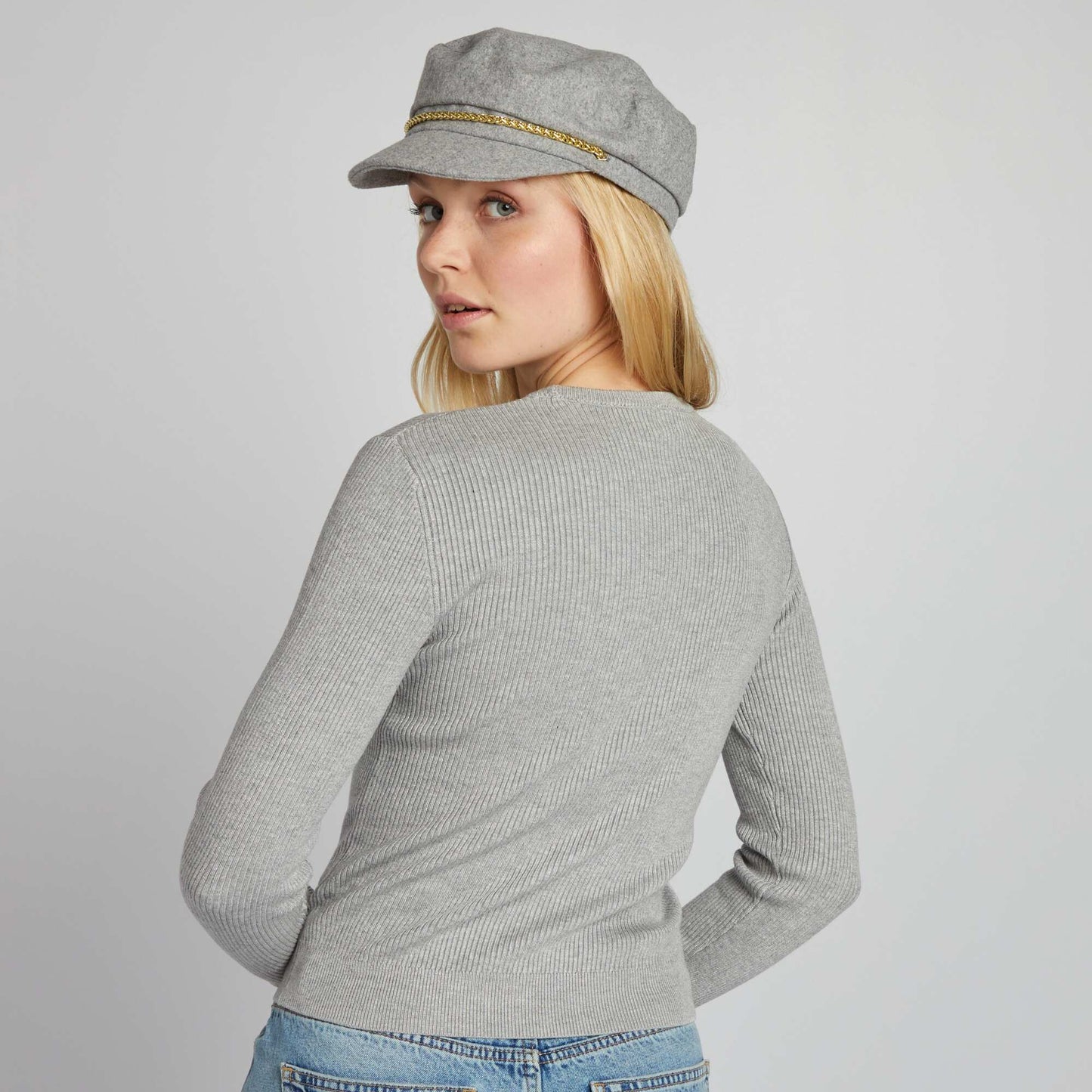 Ribbed knit jumper L_GREY