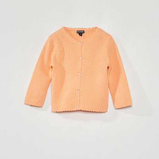 Decorative-knit cardigan ORANGE