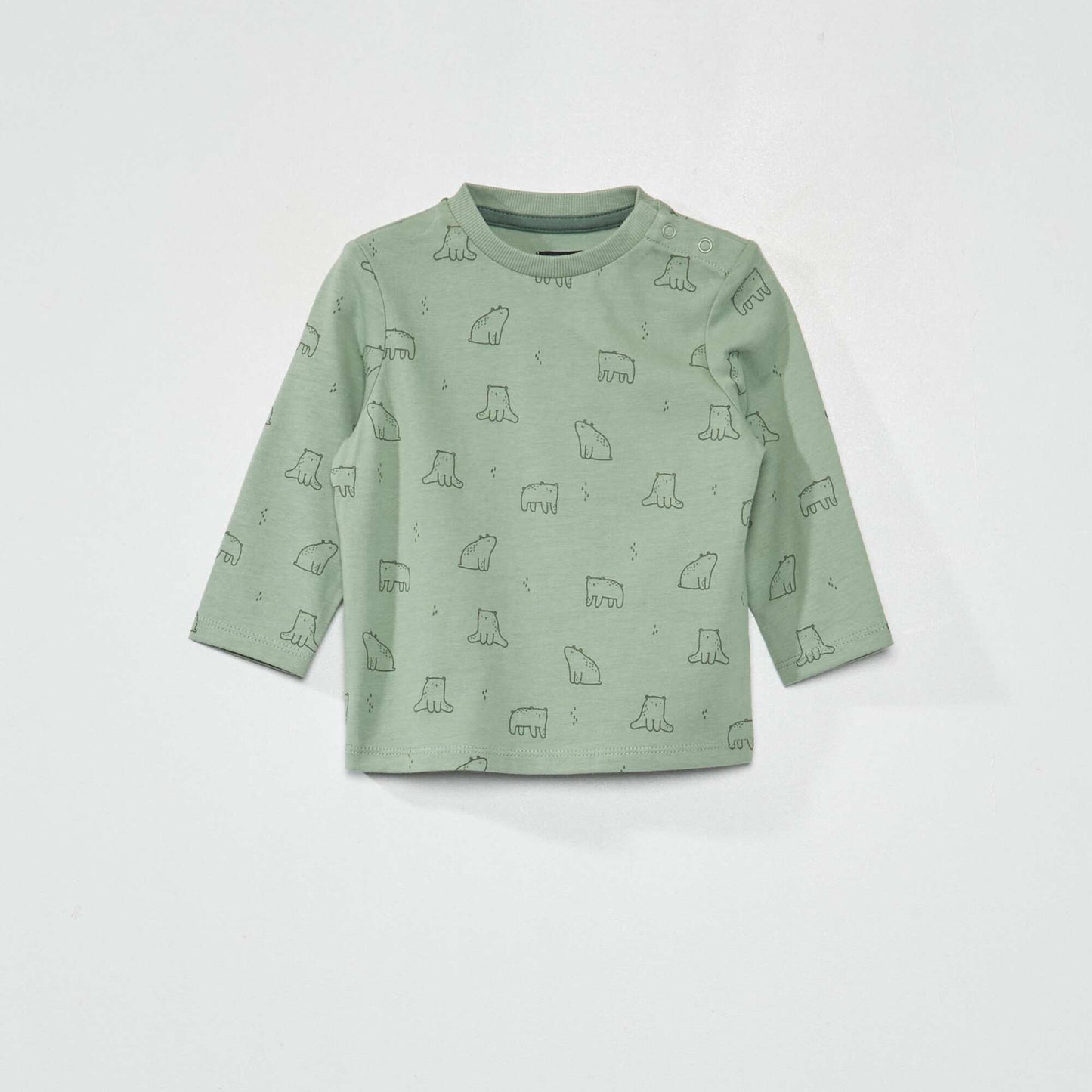 Printed T-shirt and French terry trousers set GREEN