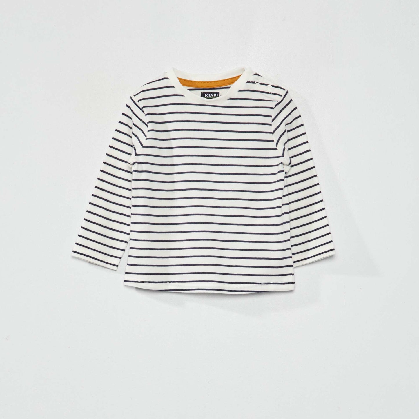 Printed T-shirt and French terry trousers set blue stripes