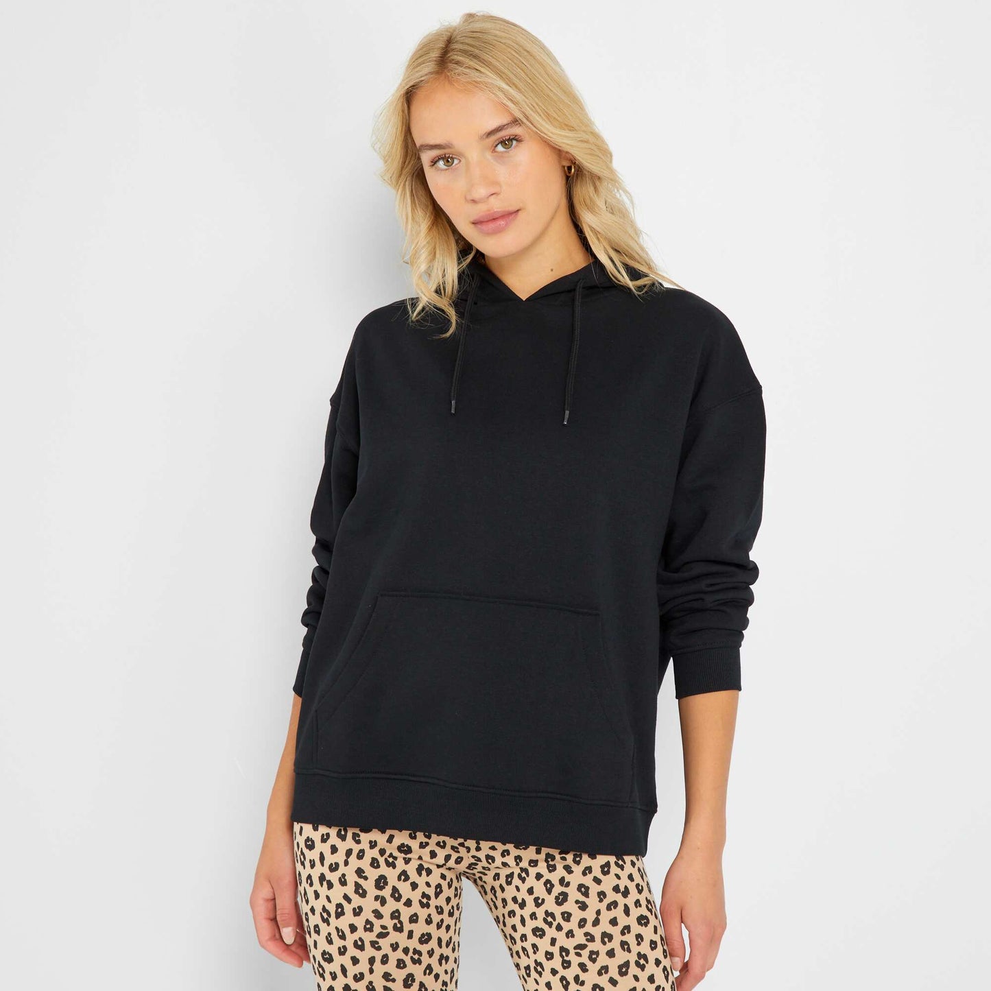 Hoodies Plain Sweat Tops Black Plain Zip-up Hoodie With Hood Buy