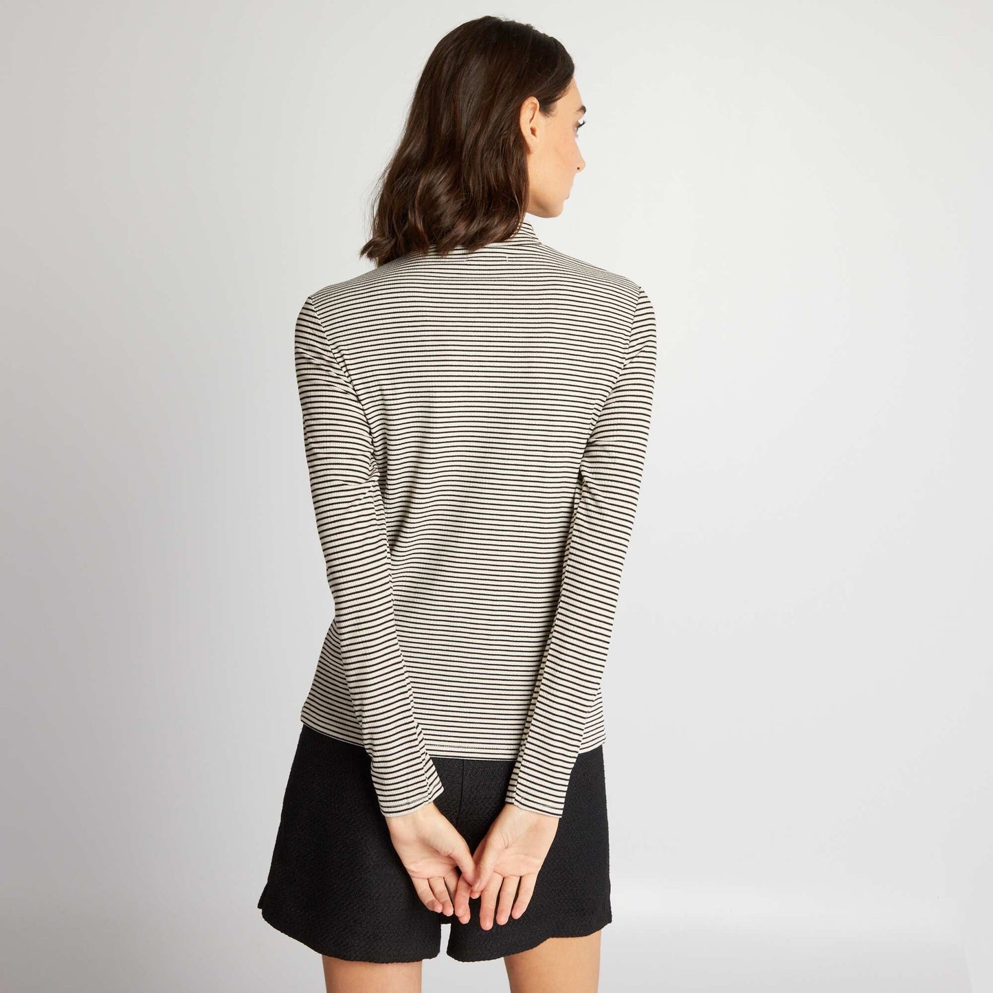 Ribbed knit undersweater BEIGE